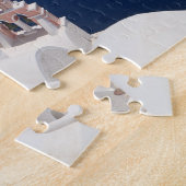 Blauwe dome kerk in Santorini Legpuzzel (Zijkant)