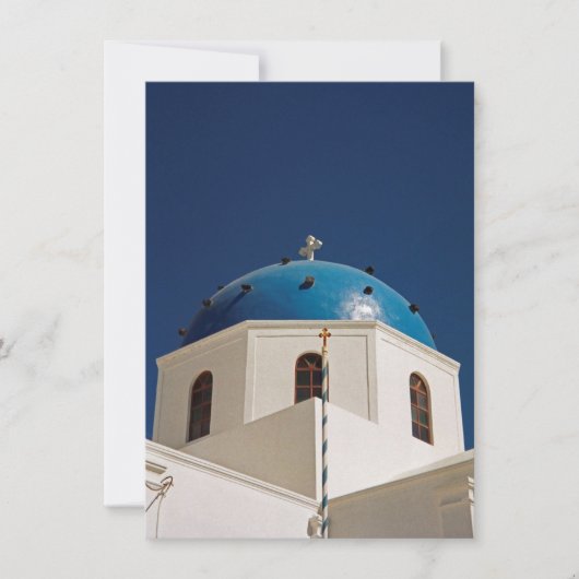 Blauwe dome, Santorini, Griekse kaart (Voorkant)