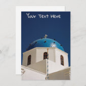 blauwe dome, Santorini, Griekse kaart (Voorkant / Achterkant)