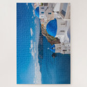 Blauwe Domes van Santorini Legpuzzel (Verticaal)