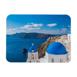 Blauwe Domes van Santorini Magneet