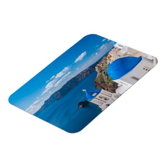 Blauwe Domes van Santorini Magneet (Linkerzijde)