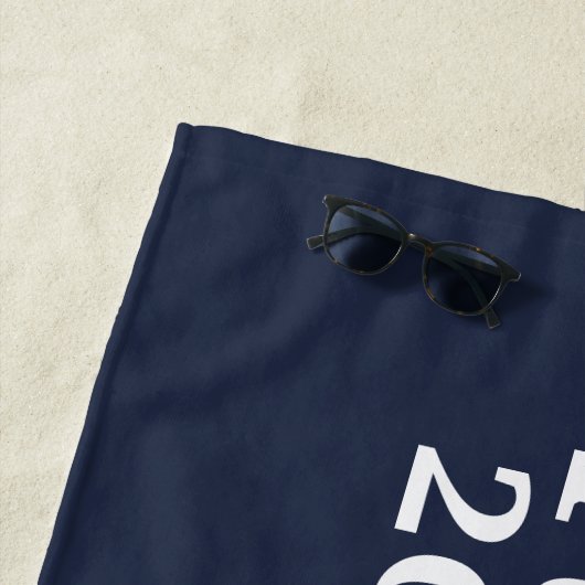 Blauwe Donald Trump 2024 Amerikaanse vlag Strandlaken (In situ)