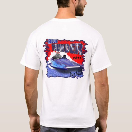 blauwe donder t-shirt (Achterkant)