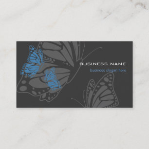 Blauwe & Donkere Elegante Modern van de vlinder Visitekaartje