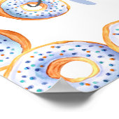 Blauwe donut 1e verjaardagsfeestje welkomstbord poster (Hoek)