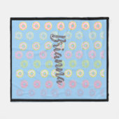 Blauwe donut Aangepaste naam Medium Fleece Blanket (Voorkant (Horizontaal))
