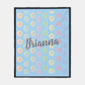 Blauwe donut Aangepaste naam Medium Fleece Blanket Deken (Voorkant)