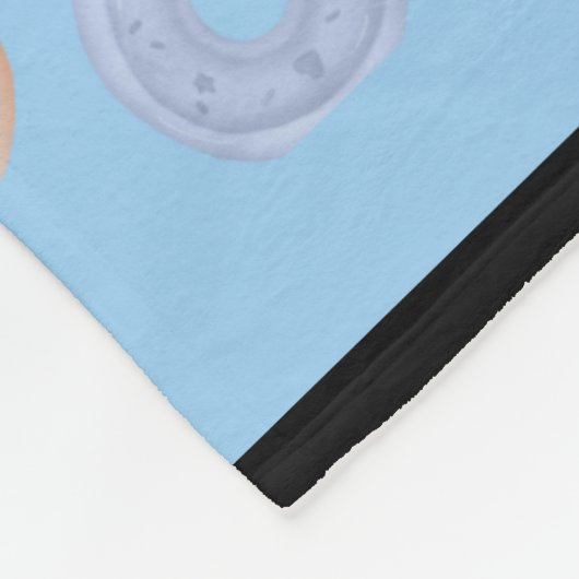 Blauwe donut Aangepaste naam Medium Fleece Blanket Deken (Hoek)