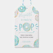 Blauwe Donut Baby Pop het als ze Poppen Cadeaulabel (Voorkant)