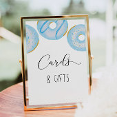 Blauwe donut baby strooikaarten en geschenken poster