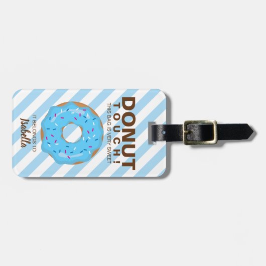 Blauwe Donut Bagage Label (Voorkant horizontaal)