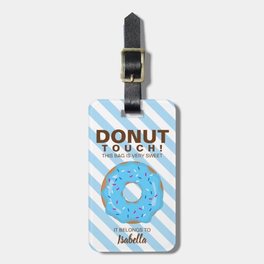 Blauwe Donut Bagage Label (Voorkant verticaal)