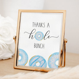 Blauwe donut bedankt een hele tros poster