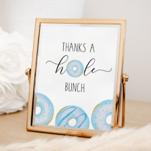 Blauwe donut bedankt een hele tros poster