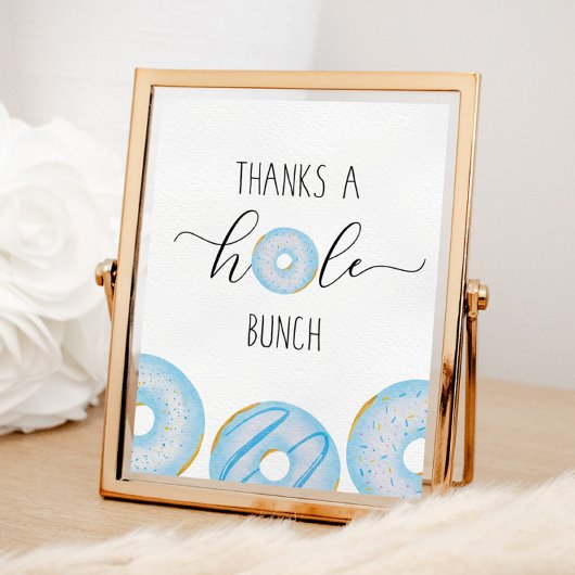 Blauwe donut bedankt een hele tros poster