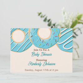 Blauwe Donut Delight Baby Shower Kaart