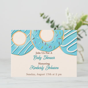 Blauwe Donut Delight Baby Shower Kaart