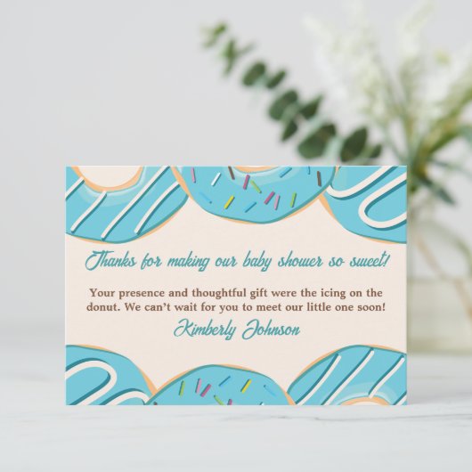 Blauwe Donut Delight Bedankkaart (Staand voorkant)