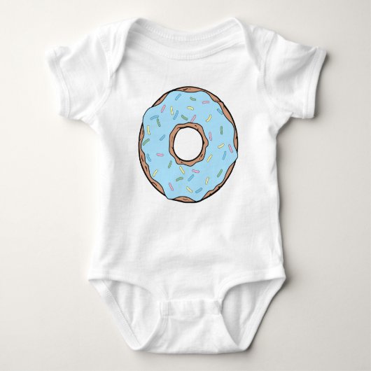 Blauwe Donut, Doughnut, Icing, Sprinkles, Bevroren Romper (Voorkant)