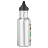 Blauwe Donut geeft op Waterfles (Links)