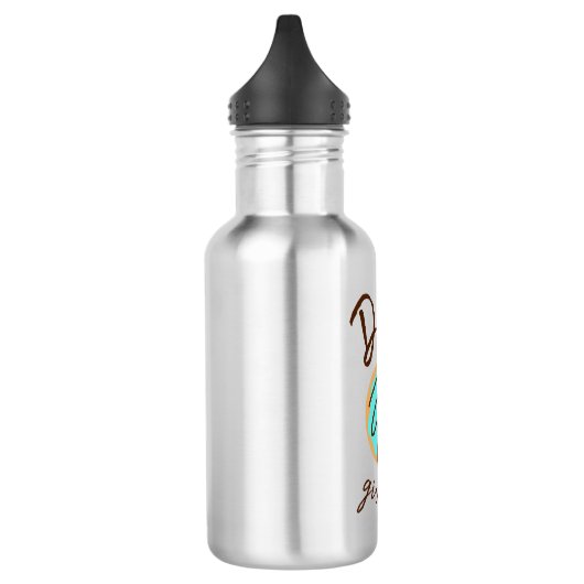 Blauwe Donut geeft op Waterfles (Links)