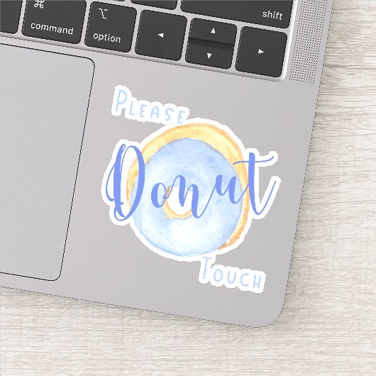 Blauwe Donut Grappig, niet aanraken Sticker (Detail)
