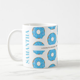 Blauwe donut mok met naam en citaat