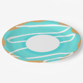 Blauwe Donut Papieren Bordje (Gekanteld)