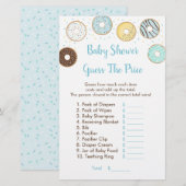 Blauwe Donut raadt het prijsspel Baby shower (Voorkant / Achterkant)