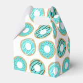 Blauwe Donut Shop Birthday Party Bedankdoosjes (Achterkant)