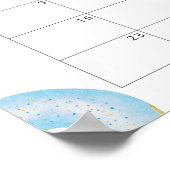 Blauwe donut sprinkle Raad de vervaldatum kalender Poster (Hoek)