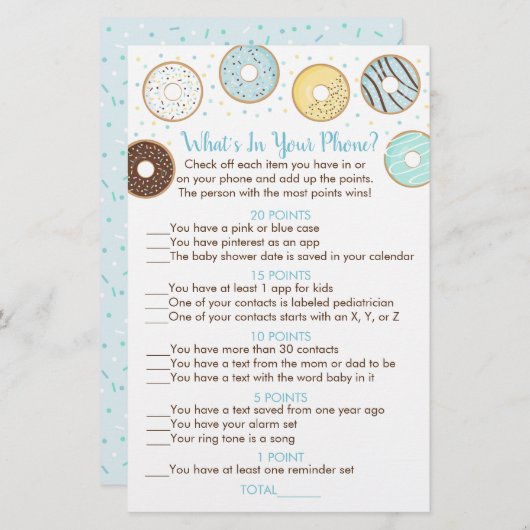 Blauwe Donut wat er in je telefoonschoenen zit (Voorkant / Achterkant)