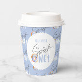 blauwe Donut zoet een 1e verjaardag feestkleding Papieren Bekers (Achterkant)