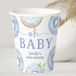 Blauwe Donuts Baby Shower Baby Brunch   Papieren Bekers