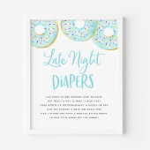 Blauwe Donuts Baby Shower Late Night Luierspel Poster