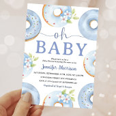 Blauwe Donuts Baby Shower Uitnodiging