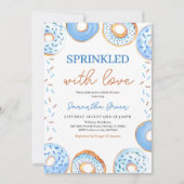 Blauwe Donuts Baby Sprinkle Baby Shower Kaart (Voorkant)