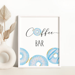Blauwe donuts baby sprinkle Koffiebar Poster