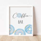Blauwe donuts baby sprinkle Koffiebar Poster