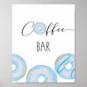 Blauwe donuts baby sprinkle Koffiebar Poster (Voorkant)
