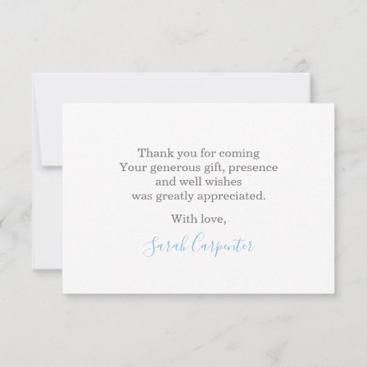 Blauwe donuts bedankt notitiekaartje (Achterkant)