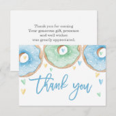 Blauwe donuts bedankt notitiekaartje (Voorkant / Achterkant)
