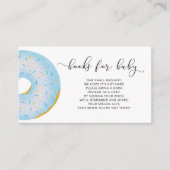 Blauwe donuts boeken voor baby ticket informatiekaartje (Voorkant)