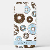 Blauwe Donuts, Bruine Donuts, Strooien, Jouw naam Case-Mate iPhone Case (Achterkant)