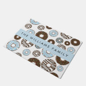 Blauwe Donuts, Bruine Donuts, Strooien, Jouw naam Deurmat (Schuin)