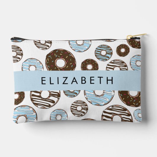 Blauwe Donuts, Bruine Donuts, Strooien, Jouw naam Etui (Achterkant)