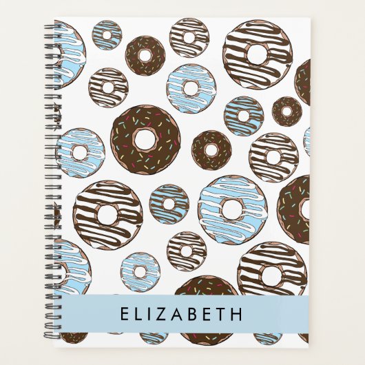 Blauwe Donuts, Bruine Donuts, Strooien, Jouw naam Planner (Voorkant)