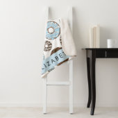 Blauwe Donuts, Bruine Donuts, Strooien, Jouw naam Sherpa Deken (In situ)