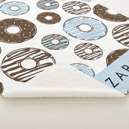 Blauwe Donuts, Bruine Donuts, Strooien, Jouw naam Sherpa Deken (3/4)